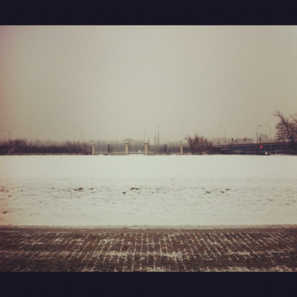 Cold, instagrammed, looking towards the river